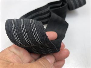 Lækker sort elastik med silicone, 40 mm